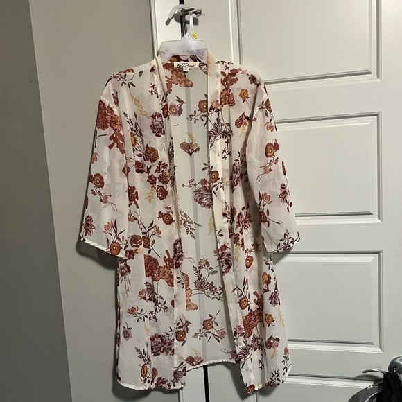 SHEER FLORAL CARDIGAN - Picture 1 of 6